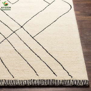 Eco Printed Area Rug made of Wool Cushioned & Handtufted Area Rugs for Bedroom & Living Room - Product Image 5