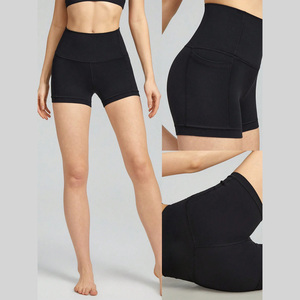 Short de yoga avec logo personnalisé pour femme Short de compression taille haute pour la course à pied Short de sport à séchage rapide - Product Image 6