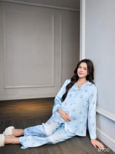 ชุดคลุมท้องและให้นมบุตรคุณภาพสูง B700 ผ้าไหมเป็นมิตรกับสิ่งแวดล้อม ยาว ระบายอากาศได้ดี นุ่ม ซึมซับเหงื่อ ราคาขายส่ง - Product Image 3