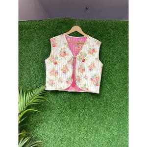 <b>Women's</b> Handmade Winter Short Coat Wholesale Reversible Printed Jacket Indian Cotton Quilted <b>Waistcoat</b> Hippie Vests <b>Waistcoats</b> - Product Image 1