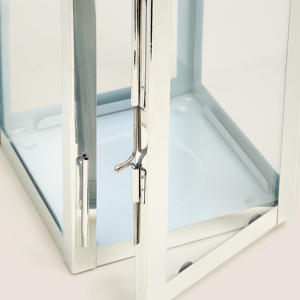 โคมไฟโลหะตั้งพื้นสำหรับเทศกาลคริสต์มาสสีเงินและสีทองขนาดมินิใช้ตกแต่งสวนที่วางเทียน - Product Image 3