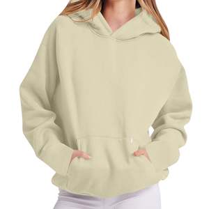 Sudaderas con Capucha de Alta Calidad para Mujer con Bolsillo Oculto, Logotipo Personalizado, Sudadera Gruesa con Hombros Caídos para Mujer - Product Image 3
