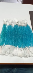 ต่างหูเม็ดเล็กรูปหยดน้ำตาสีฟ้าสร้อยคอแบบเจาะด้านข้าง - Product Image 2