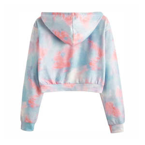 Sudadera Corta Informal con Capucha para Mujer, Logotipo Personalizado, Precio al por Mayor, Ropa de Calle, Sudadera Corta con Capucha para Mujer, Talla Grande, en Venta - Product Image 2