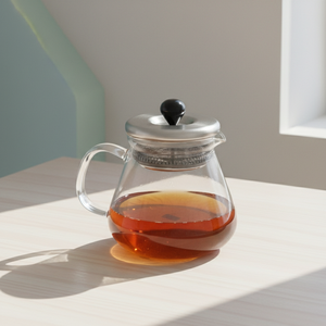 Théière en verre borosilicate de haute qualité, nouveau design 3306325-0.7, résistante à la chaleur, couvercle en acier inoxydable, capacité de 700 ml, Europe du Nord - Product Image 2