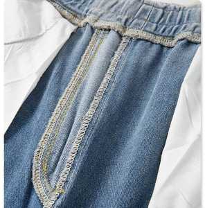 Ripped Patchwork Distressed Beggar Jeans <b>Mens</b> High Street Washed Denim Pant Streetwear Casual Straight <b>Trousers</b> <b>Men</b> - Product Image 5