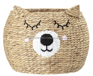 King Craft Viet Handwoven Animal Storage <b>Basket</b> Laundry Hamper <b>Seagrass</b> Storage <b>Basket</b> Home Organizer Water hyacinth <b>Basket</b> - Product Image 1