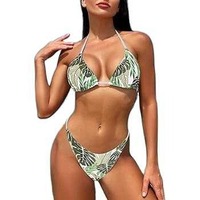 Conjunto de Bikini personalizado al por mayor, traje de baño de playa sencillo y clásico para chicas jóvenes