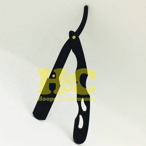 Navajas de Barbero Profesionales de Color Negro con Mango de Madera Completo, Cuchilla Intercambiable, Parte Superior de Acero Inoxidable, Se Acepta Logotipo Privado para Salón - Product Image 5