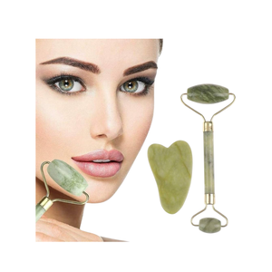 Mucit Home Double-Sided 2-Piece Facial Massage <b>Roller</b> with <b>Jade</b> Stone Set, Natural Stone Care Kit - Product Image 1
