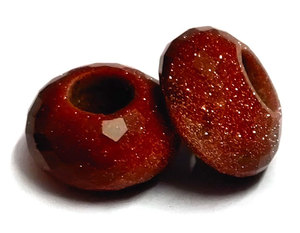 Pierre de soleil marron 14.5mm Rondelle gros trou perles 5mm perceuse pierre précieuse 13.5 Cts grand trou perles pour la fabrication de Bracelet prix de gros - Product Image 6