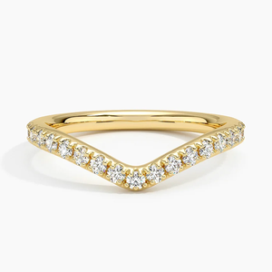 Banda con curvas de boda minimalista de oro amarillo de 14 quilates de diamante cultivado en laboratorio de estilo clásico para joyería de calidad Premium de gama alta regalo de mujer - Product Image 1
