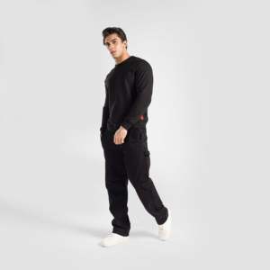Pantalones Chinos Ligeros de Lona Venture, Casuales, Negros, Talla 6XL, con Pliegues, Lavado de Color, Cintura Media, para Primavera - Product Image 4