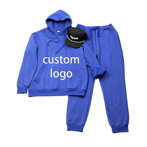 Ensemble pantalon de survêtement et sweat à capuche avec broderie en chenille personnalisée sérigraphiée Pullover Baggy Sweats à capuche vierges pour impression - Product Image 5