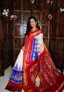 Saris en soie douce Tusser pour femmes avec bordure en zari imprimée numériquement sur toute la surface, vêtements de fête d'hiver - Product Image 6