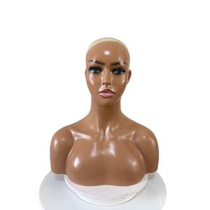 Support de perruque à double épaule en PVC, nouveau moule de tête, demi-corps, mannequin féminin - Product Image 5