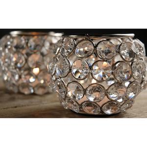 Centres de table de mariage élégants Support votif rond en cristal pour la maison et la décoration de table de mariage Centres de table de luxe - Product Image 4