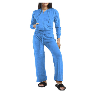 Survêtement en velours pour femmes Logo personnalisé Survêtement en velours Survêtement de jogging Ensemble deux pièces 2026 - Product Image 4