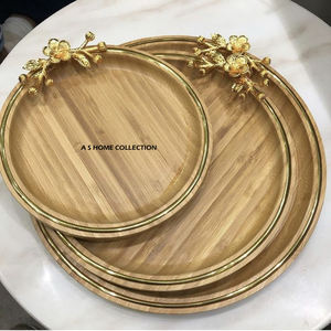 Plateau de service en verre miroir au look élégant avec de superbes poignées en aluminium pour la décoration de fêtes, restaurants, cafés, hôtels - Product Image 4