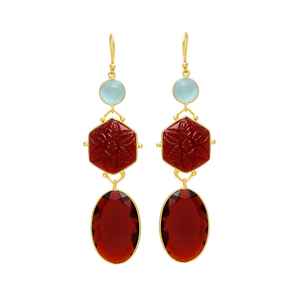 New Arrival Garnet Hydro Gemstone Dangle and Hook Earring - Product Image 1