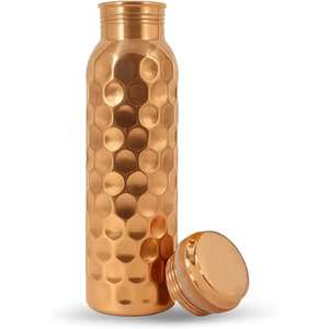 Bouteille d'eau en cuivre lourd de qualité supérieure de 950ml couvercle de conception martelé à la main mignon pour une utilisation quotidienne de yoga de gymnastique pour une application domestique - Product Image 2
