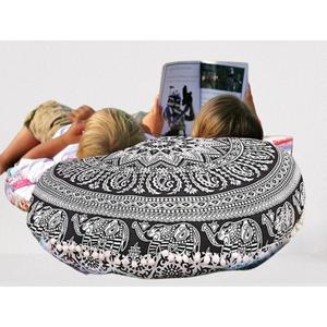 Indian Boho Meditation <b>Cushion</b> <b>Covers</b> Natural Cotton Bohemian <b>Large</b> Furniture Accent Floor Sitting Pillowcases for House Decor - Product Image 1