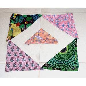 ผ้าฝ้ายพิมพ์ลายบล็อกด้วยมือผสมและจับคู่ผ้าเช็ดปากเหมาะสำหรับงานแต่งงานผ้ากันเปื้อนผ้าคละสีผ้าเช็ดปาก - Product Image 3