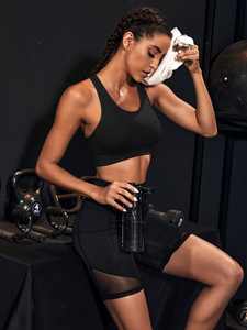 Sujetador Deportivo Sin Costuras con Soporte Ligero Personalizable para Mujer, Espalda Cruzada, Transpirable - Product Image 5