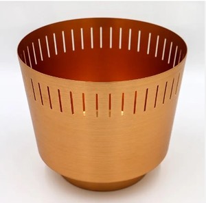 Maceta decorativa de metal de cobre para interiores, macetas recubiertas de polvo de grado comercial para exhibición de plantas - Product Image 1