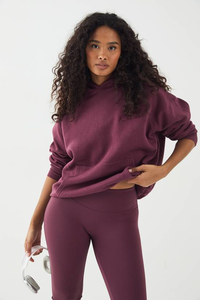 Sweat-shirts à capuche pour femmes 100% coton 340gsm surdimensionnés épais personnalisables avec logo sur le devant - Product Image 4