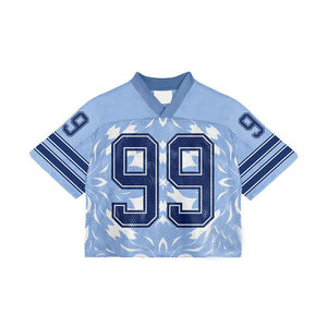 Maillot de football américain de haute qualité avec uniforme respirant à manches courtes avec numéro de nom cousu sur mesure Plus Size Feature - Product Image 5