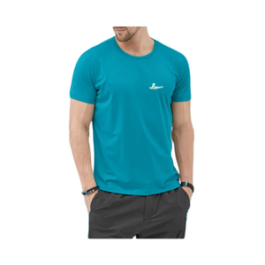 T-shirt à manches courtes et col rond confortable pour hommes, imprimé à motif de lettres amples d'été en pur coton 100% - Product Image 3