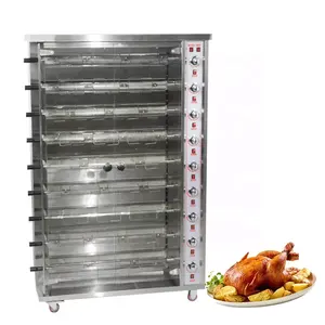 Ticari kömür Rotisserie Resturanted üretim ekipmanları ahşap araba tavuk kavurma makinesi