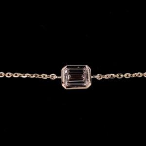 Pulsera de diamantes cultivados en laboratorio de 0,53 quilates, oro rosa de 14 quilates, corte esmeralda, VVS VS, claridad, diseño minimalista, joyería fina para mujer - Product Image 5