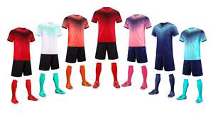 Conjuntos de ropa de fútbol de color degradado personalizado para hombres, mujeres y niños, diseños vibrantes para clubes deportivos - Product Image 4