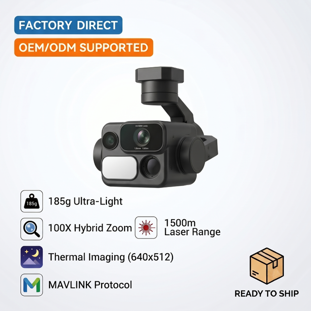 AURA AP-G4-MINI 185g Micro EO IR Drone Gimbal Camera 640x512 Thermal Imaging 100X Zoom UAV Camera with 1500m Laser Range