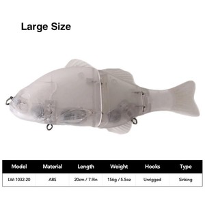 ตัวเบ็ดตกปลาแบบ DIY ABS ขนาด 15 ซม. 20 ซม. แบบไม่มีสี พร้อมตะขอหมุนสำหรับทำเหยื่อตกปลาตามสั่ง - Product Image 4