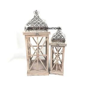 Lanterne Porte-Bougie Géométrique Classique Moderne en Métal pour Décoration de Jardin et Ornements de Noël - Product Image 1