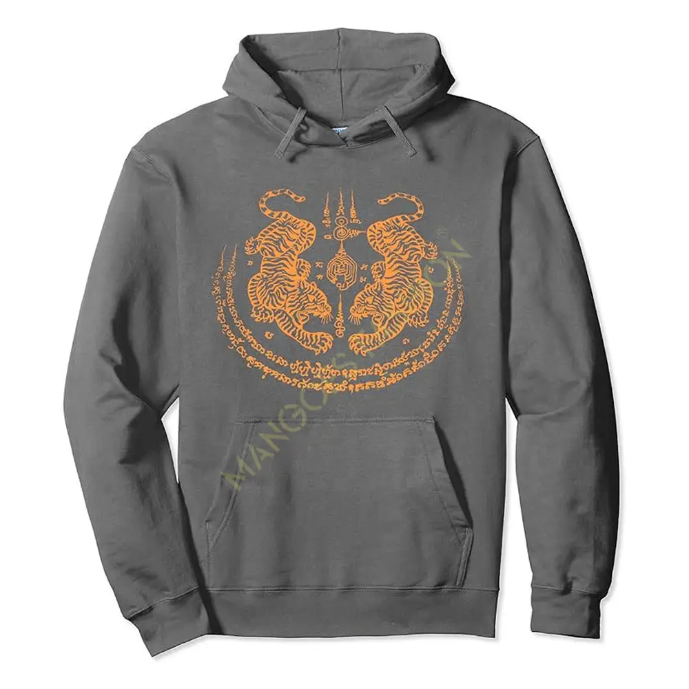 Authentic Muay Thai Martial Art Tattoo Pullover Hoodie From Thailand - Traditional Design Sweatshirt For Fighters Enthusiasts