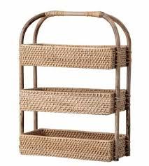 Compact Rattan Counter <b>Shelf</b> - Natural <b>Bamboo</b> Organizer Rack - 3-Tier Display Stand for Kitchen, Cafe, Office - Product Image 6