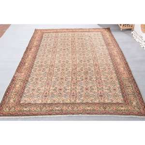 Classic Beige <b>Brown</b> 6.4 X 9.4 ft Vintage Turkish Eco Friendly <b>Wool</b> Latex Patchwork Rectangular Hallway Side Bedside Rugs New - Product Image 5