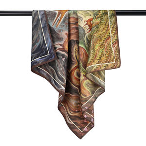 高級両面デザインスカーフ ワンダーランド鹿柄ポリエステルスクエアネックスカーフ プリント入り - Product Image 2