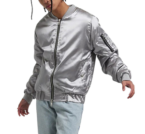Veste bomber en satin personnalisée de haute qualité, polyester, hiver, hommes et femmes, veste de baseball en satin, veste universitaire pour hommes - Product Image 6