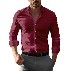 2024 <b>Men's</b> Dress <b>Shirt</b> Slim Fit Cotton Plain <b>Shirt</b> for <b>Men</b> Quick Dry Breathable Business Wear Solid Color Button up <b>T</b>-<b>shirts</b> - Product Image 6