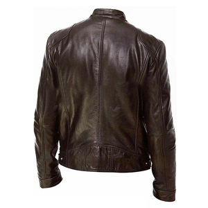 Veste en cuir de style bombardier motard classique à prix personnalisé pour hommes 100% veste en cuir véritable à coupe ajustée pour vêtements d'extérieur à fermeture éclair - Product Image 4