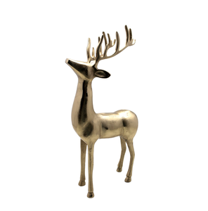 Vaisselle en aluminium design antique cerf gris avec texte doré pour renne décoratif de Noël fait à la main pour la décoration de la maison - Product Image 3