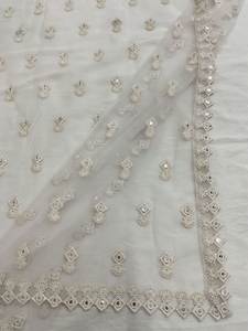 Pure Soft Embroidered Fancy Dupatta Net <b>Lace</b> <b>Fabric</b> for Clothing and Decorative Use - Product Image 2
