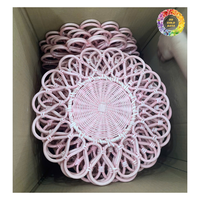 Manteles Individuales Redondos de Ratán Tejidos a Mano, Diseño Vintage, Decoración Ecológica para Cocina, Ligeros y Duraderos, 32-38 cm de Diámetro