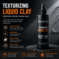 Fournisseur en gros de spray de pâte à modeler liquide pour cheveux pour hommes, fini mat, tenue légère, texture désordonnée, volume naturel