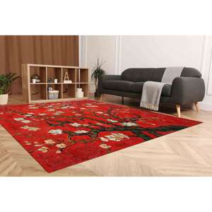 Alfombra con diseño de árbol de Van Gogh: reproducción artística de flor de almendro, decoración decorativa, alfombra suave no tejida - Product Image 3